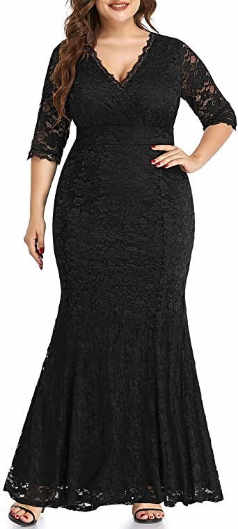 Office Women Clothing, Mermaid Cocktail, Wedding Mermaid, Evening Dresses Wedding, Black Plus Size Dress, Black Lace Gown, Gala Dresses, Wedding Dresses Plus Size, Prom Dresses Ball Gown