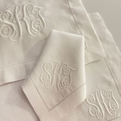 Description Sizes Care Sferra Festival 100% hemstitched linen napkins, placemats, cocktail napkins, table cloths and table runners. Tablecloths are monogrammed in one corner. Table runners are monogrammed on each end. Custom sizes available. Prices below include the base monogram with adjustments for decorative monograms. Allow 2-3 weeks for production. Note: 6x6 Cocktail Napkin Colors are available in : White, Oyster, Butter, Black, Chocolate, Cinnabar, Curry, Emerald, Grey, Kiwi, Lilac, Natura Embroidery Napkins Wedding, Monogram Napkins Wedding, Monogrammed Cocktail Napkins, Monogram Napkins Embroidery, Monogrammed Napkins Linen, Embroidered Wedding Napkins, Monogram Cocktail Napkins, Monogram Napkins, Fall Monograms