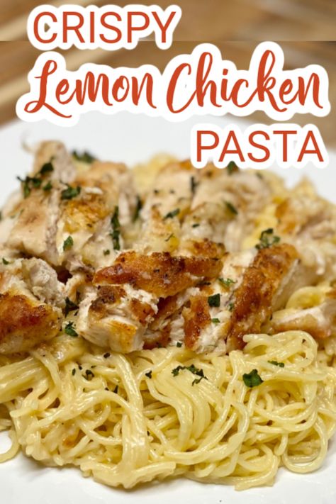 Lemon Chicken With Pasta, Crispy Lemon Chicken, Dinner Ideas Chicken, Lemon Pasta Recipe, Chicken Dinner Ideas, Lemon Pasta Recipes, Baked Lemon Chicken, Lemon Chicken Pasta, Creamy Lemon Chicken