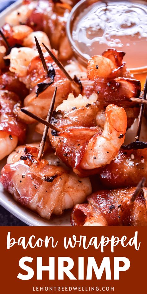 Bacon Wrapped Water Chestnuts Easy, Appetizer Recipes Shrimp, Bacon Wrapped Shrimp Grilled, Bacon Wrapped Shrimp In Oven, Cold Shrimp Appetizers, Bacon Wrapped Shrimp Appetizers, Shrimp Wrapped In Bacon, Easy Bacon Wrapped Shrimp, Gf Appetizers