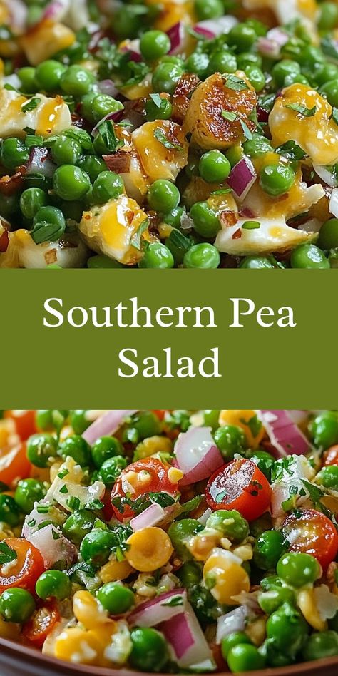 Preparing the Southern pea salad on a sunny Saturday afternoon, laughter filled the kitchen as my partner and I chopped vegetables together. Memories of family gatherings danced in my mind, making each bite taste like home and togetherness. Split Pea Salad Recipes, Taste Of Home Side Dishes, Southern Recipes Sides, Pea Sides, Pea Salad With Eggs, Fancy Peas, Pea Salad Recipes Cold, Pea Salad Recipes Easy, Sweet Peas Recipe