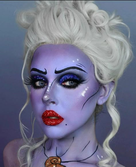 Disney Villains Makeup, Ursula Makeup, Little Mermaid Makeup, Foundation Mixing, Ursula Costume, Uk Makeup, Mehron Makeup, Drag Queen Makeup, Halloween Makeup Inspiration