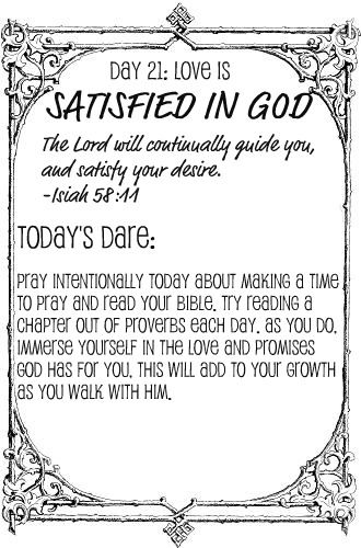 Tuesday, December 3, 2013 – Day Twenty-One: Love is Satisfied in God    This section in the Love Dare discussed the importance of realizing that every single day we need God.  It is not a par… Love Dare Challenge, The Love Dare, Marriage Retreats, Love Dare, Marriage Help, Saving A Marriage, Relationship Challenge, Godly Marriage, Love Challenge