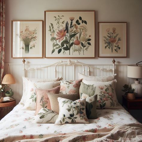 15 Enchanting Cottagecore Bedroom Ideas: Create a Whimsical Retreat Cottage Core Bedroom Wall Decor, Cottagecore Bedroom Wall, Cottage Core Queen Bed, Cottage Core Bedding Greenery, Grandmacore Bedroom, Cottagecore Color Palette, Cottagecore Bedroom Ideas, Cottagecore Bedding & Blankets, Cottagecore Wall Decor