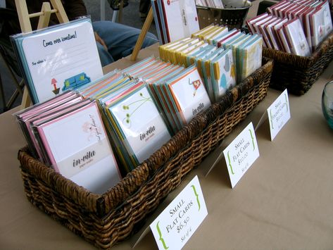 Craft Table Display, Craft Displays, Craft Show Booths, Greeting Card Display, Craft Market Display, Craft Show Booth, Painted Cards, Card Displays, Fair Booth