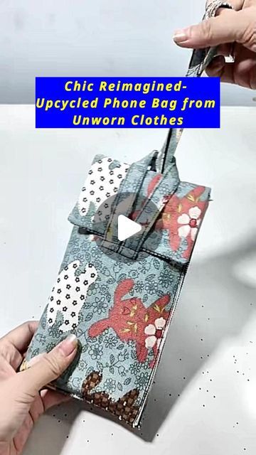 All Girls' Things on Instagram: "Chic Reimagined- Upcycled Phone Bag from Unworn Clothes #diybag #bagmaking #freetutorial #phonebag #handmade #howto #howtosew #craft #selfimprovementdaily #selflearning #easytolearn #beginners #minimalistliving #sustainableliving #sewingforbeginners #SustainableCraftsmanship #sustainablecraft #SustainableCrafting #diygiftsandcrafts #upcyclecraft" Crossbody Phone Bag Pattern Free, Mobile Phone Bag Diy, Cellphone Bag Diy Sewing Patterns, Phone Purse Diy, Diy Phone Pouches, Pouch Bag Design, Diy Phone Bag, Phone Purse Pattern, Phone Bag Diy