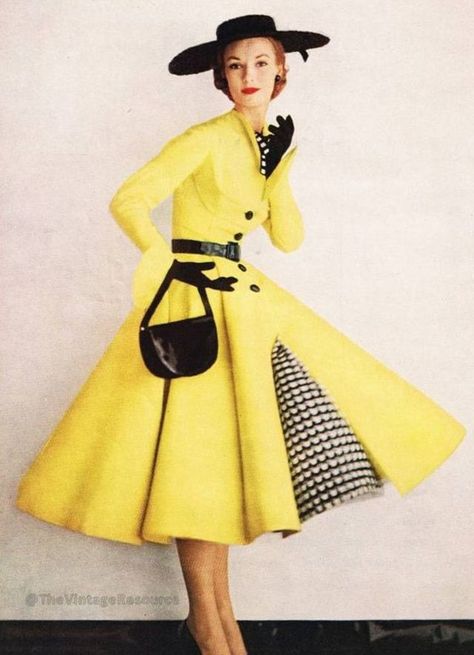 What color do you wear the most of? Editorial Archive, Anne Taintor, 1950 Fashion, Glamour Vintage, Fifties Fashion, Look Retro, Fashion 1950s, Full Skirt Dress, Retro Mode