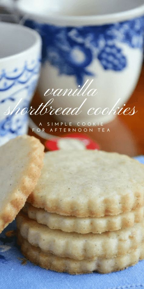 Vanilla Bean Shortbread Tea Cookies are a simple, buttery, and utterly delicious cookie perfect for afternoon tea, an after school snack, or any occasion. #cookies #vanillacookies #shortbread #vanillabean #vanillabeancookies #shortbreadcookies #teacookies #dessert #recipe #bestshortbreadcookies Easy Tea Cookies, Witch Cafe, Vanilla Shortbread Cookies, Cafe Items, Vanilla Bean Recipes, Vanilla Shortbread, Best Shortbread Cookies, Elegant Cookies, The View From Great Island