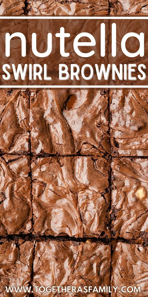 Nutella Swirl Brownies, Nutella Brownies With Box Brownies, Recipes With Nutella Easy, Things To Do With Brownie Mix Ideas, Brownie Mix Desserts, Chocolate Trifles, Boxed Brownie Recipes, Ghirardelli Brownie Mix, Easy Chocolate Dessert Recipes