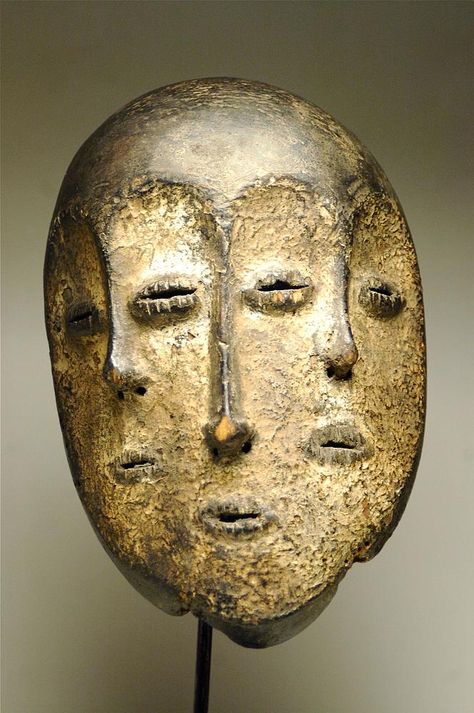 Mask of Lega People (Congo) Primitive Sculpture, Africa Mask, Lemon Flower, Afrique Art, Afrikaanse Kunst, African Sculptures, Sculptures Céramiques, Dr Congo, Art Premier