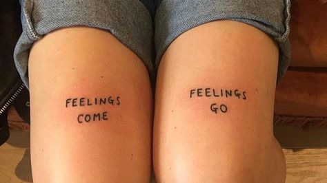 feelings come feelings go tattoo Mixed Feelings Tattoo, They Come They Go Tattoo, Hiding Your Feelings, Feelings Tattoo, They Come They Go, Go Tattoo, Aesthetic Tattoo, Mixed Feelings, Tattoo Quotes