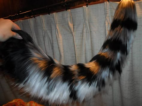 Yarn Tail Tutorial, Wolf Ears And Tail, Fursuit Tutorial, Tiger Tail, Fursuit Head, Animal Tails, Wolf Ears, Pet Spaces, Animal Costumes