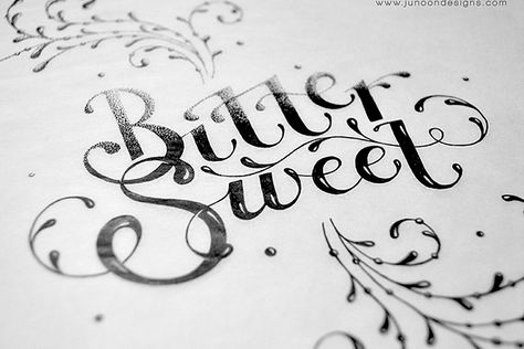 bitter-sweet Typography Sketch, Design Your Own Tattoo, Sweet Logo, Different Lettering, Sign Fonts, Hand Lettering Styles, Logotype Typography, Type Inspiration, Beautiful Lettering