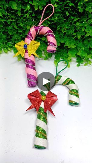 Glitter Foam Christmas Decorations, Glitter Foam Christmas Ornaments, Diy Candy Cane Ornaments, Foam Decorations, Make Christmas Ornaments, Foam Christmas Ornaments, Foam Diy, Candy Cane Ornaments, Diy Christmas Tree Ornaments