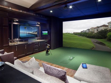 42+ Stunning Man Cave Ideas & Designs For Successful Men In 2021 Golf Man Cave, Simulator Room, Home Golf Simulator, Golf Simulator Room, Man Cave Ideas, He Loves Her, Golf Simulator, Home Theaters, Golf Simulators