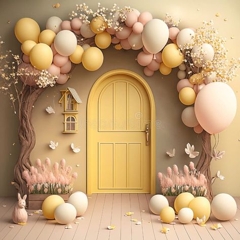 Arch With Flowers, Balloon Butterfly, Spring Backdrop, Baby Photography Backdrop, Easter Backdrops, Birthday Balloon Decorations, Balloon Decorations Party, Digital Backgrounds, Butterfly Flowers