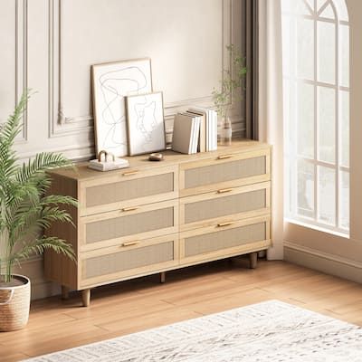 Dressers - Bed Bath & Beyond Rattan Storage Cabinet, Rattan Dresser, Rattan Storage, Accent Chests And Cabinets, White Drawers, Wooden Dresser, Drawer Design, Brown Living Room, Bedroom Furniture Dresser