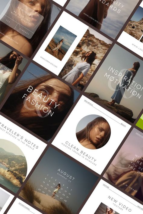 Aesthetic Instagram Post, Free Canva Templates, Free Social Media Templates, Fashion Minimal, Instagram Template Free, Minimal Photography, Templates For Instagram, Collage Techniques, Social Media Design Inspiration