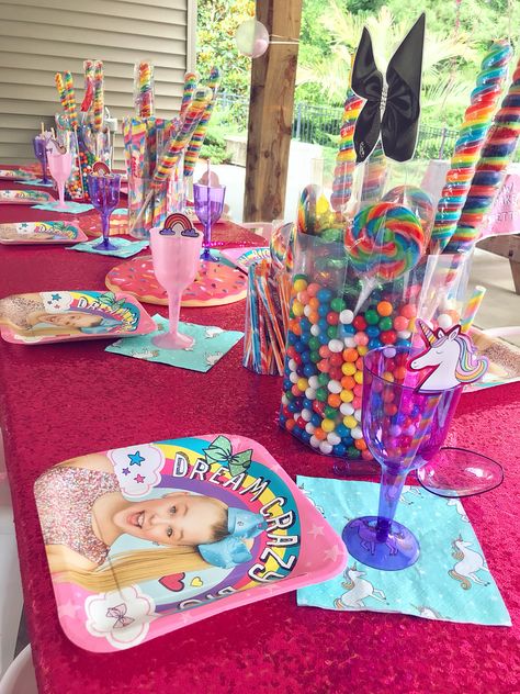 Jojo siwa birthday party Jojo Siwa Birthday Party Ideas, Jojo Siwa Birthday Party, Jojo Siwa Birthday Cake, Jojo Siwa Party, 7th Birthday Party Ideas, Jojo Jojo, Jojo Siwa Birthday, Swim Dresses, Girl Bday Party