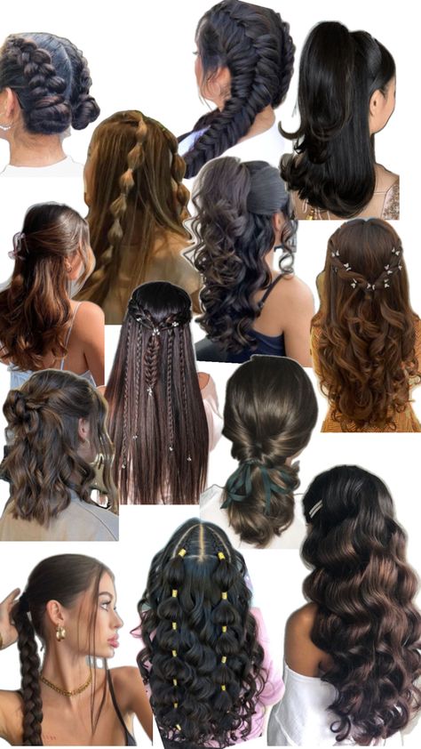 Hair Inspo Style Braids, Cute Brunette Hairstyles Long, Cute Hairstyles For Long Hair With Extensions, Cute Hairstyles With Hair Down, Hair Mood Board Inspiration, Hair Styles For White Women, Hairstyles For Wavy Thick Hair, Hair Ideas For Brunettes Styles, Pe Hairstyles For School