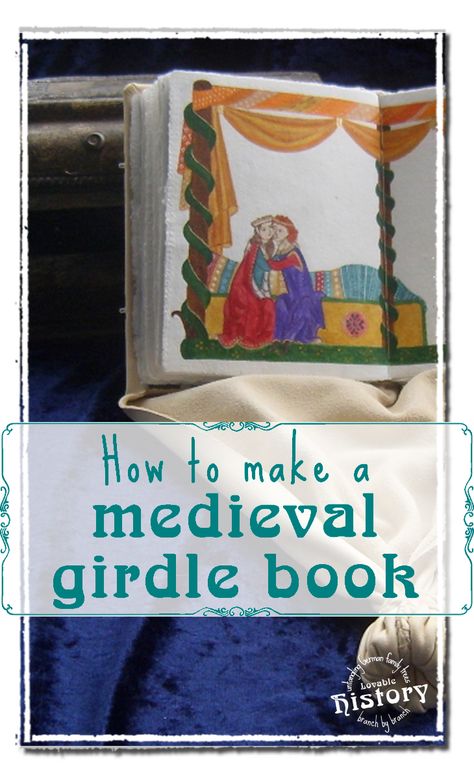 Girdle books were in vogue about 400-600 years ago. Making a girdle book isn't as difficult as it looks if you have a little time and patience. Girdle Book, Medieval Sewing, Family History Crafts, Survival Skills Emergency Preparedness, Reformation Day, Medieval Crafts, Wax Tablet, Medieval Books, End Papers