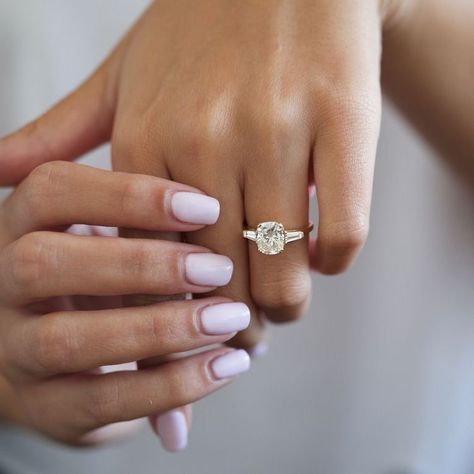 Elongated Cushion Engagement Ring With Baguettes, Cushion Cut Baguette Engagement Ring, Three Stone Engagement Rings Baguette, Cushion With Baguettes, Cushion With Side Stones, Elongated Cushion With Baguettes, Cushion Cut With Baguettes, Baguette Side Stone Engagement Ring, Three Stone Cushion Engagement Rings