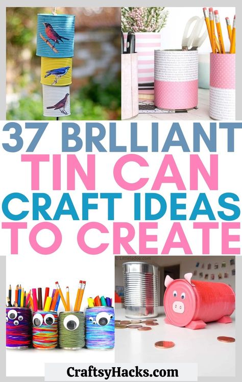 Can Craft Ideas, Upcycling Bottles, Diy Declutter, Coffee Can Crafts, Can Ideas, Diy Recycled Projects, Diy Projects For Men, Recycled Tin Cans, Tin Can Art