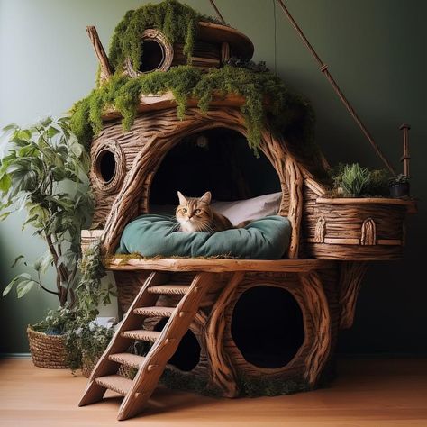 Home Made Cat Tree, Cat Room Decor, Cat Projects, Design A Garden, Katt Grejer, Cat Bedroom, Cat Castle, Niche Chat, Small Garden Ideas