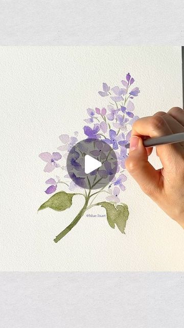 Q Tip Art, Lilac Painting, Lilac Blue, Watercolor Flower Art, Spring Cards, Painting Watercolor, Art Blue, Painting Photos, May 23