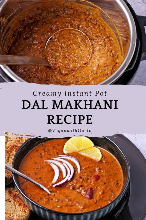 This Dal Makhani Recipe is a delicious vegan black lentil dal featuring black beluga lentils, red kidney beans, flavorful Indian spices, and quick cashew cream for a rich, healthy, and satisfying curry main dish. This is an easy recipe and perfect for the Instant Pot, but I’m including stovetop instructions, because no one should miss out on the best restaurant style Indian black lentil dahl. Black Lentil Dahl, Lentil Indian Recipes, Black Beluga Lentils, Vegan Dal, Instant Pot Dal, Makhani Recipe, Lentils Instant Pot, Dal Makhani Recipe, Dahl Recipe