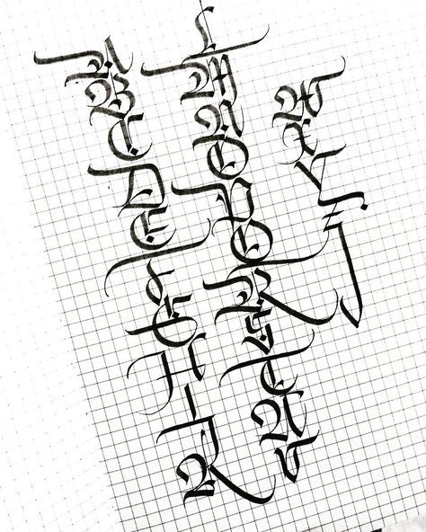 Alphabet Calligraphy, Tattoo Lettering Alphabet, Alphabet Graffiti, Gothic Alphabet, Traditional Calligraphy, Tattoo Fonts Alphabet, Calligraphy Fonts Alphabet, Lettering Styles Alphabet, Disney Alphabet