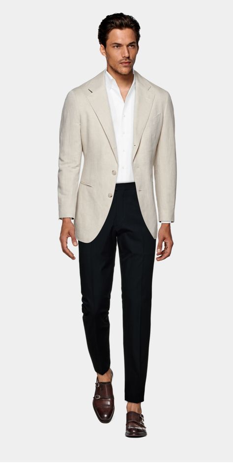 White Suit Black Pants Men, Bootcut Outfit, Mens Smart Outfits, Stylish Mens Suits, Smart Casual Menswear, Classy Suits, Mens Fashion Blazer, Mens Fashion Wear, Smart Casual Men