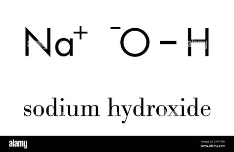 Download this stock vector: Sodium hydroxide (lye, caustic soda), chemical structure. Skeletal formula. - 2HFH78D from Alamy's library of millions of high resolution stock photos, illustrations and vectors. Chemical Structure, Sodium Hydroxide, Skeletal, Stock Vector, Vector Images, High Resolution, Resolution, Stock Photos, Illustrations