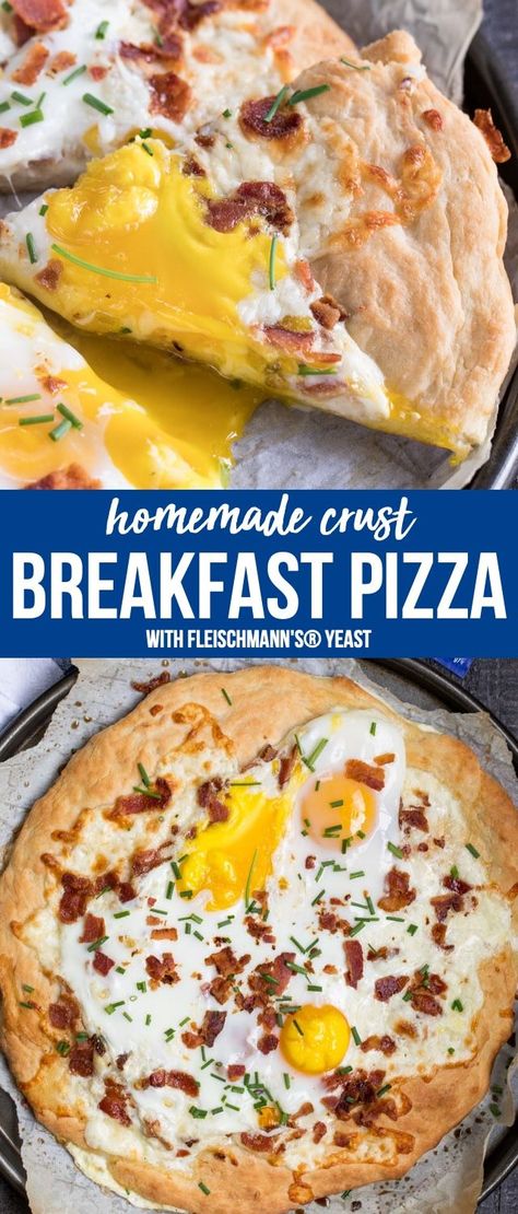 Homemade Pizza Crust is the perfect way to make this easy homemade breakfast pizza. From-scratch pizza dough tastes so much better and this breakfast pizza recipe is done in under 45 minutes! via @crazyforcrust Homemade Breakfast Pizza, Easy Homemade Breakfast, Tortellini Pesto, Homemade Pizza Crust Recipe, Biscuit Crust, Homemade Crust, Biscuit Pizza, Homemade Pizza Crust, Breakfast Pizza Recipe