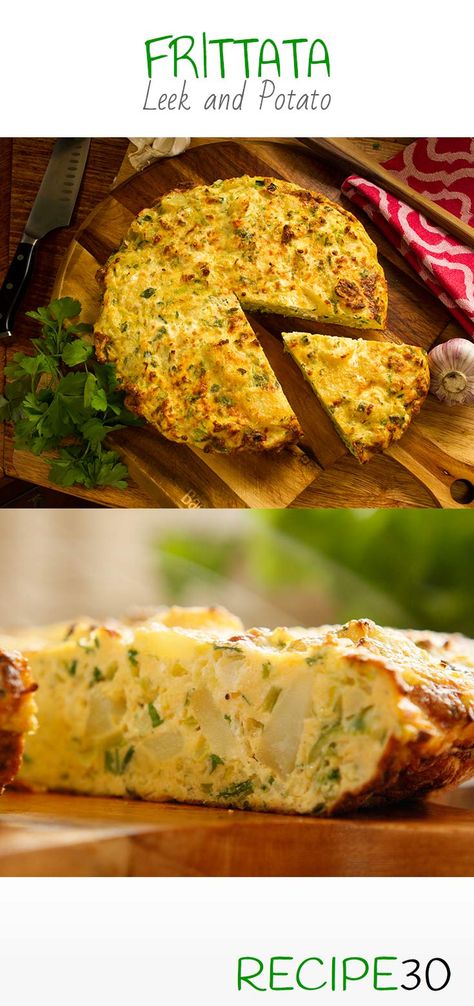 LEEK AND POTATO FRITTATA With Parmesan and Ricotta cheese Breakfast Fritatta, Fritata Recipe, Recipes With Videos, Easy Frittata, Leek And Potato, Potato Frittata, Ricotta Recipes, Frittata Recipes, Quick And Easy Recipes