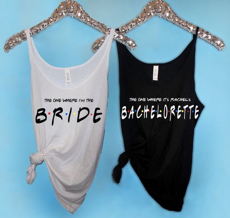 image 0 Bachelorette Tanks, Cute Tees, Bachelorette Ideas, Gettin Hitched, Lucky In Love, Bachelorette Party Shirts, Womens Tank Tops, Bachelorette Weekend, Bach Party