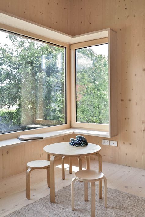 CLT Passive House by betti&knut architecture - Project Feature - The Local Project - The Local Project Clt Interior Design, Clt House Architecture, Niche Architecture, Clt Interior, Clt Architecture, Clt House, Plywood House, Window Construction, Plywood Interior