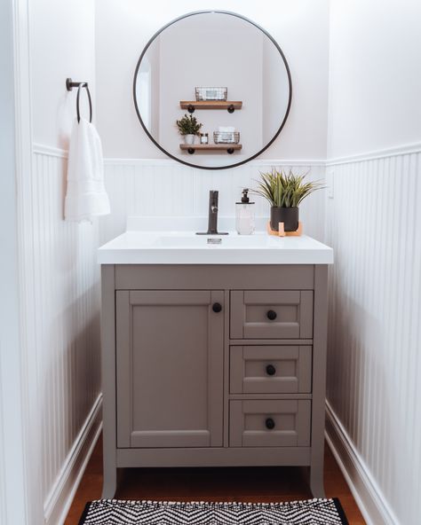 Half Bath Vanity Ideas, Bath Vanity Ideas, Half Bath Vanity, Half Bath Design, Half Bath Makeover, Small Half Bathrooms, Half Bath Decor, Small Half Bathroom, Small Half Bath