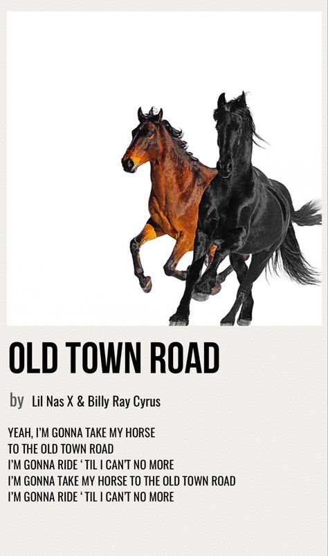 Old Town Road Lyrics, Old Town Road Song, Old Town Road, Billy Ray Cyrus, Boho Art Drawings, Billy Ray, Makeover Bedroom, Minimal Poster, Music Posters