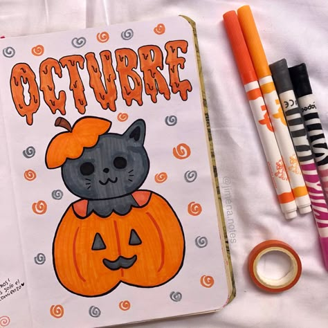 Cute Halloween Drawings, Bricolage Halloween, Bullet Journal Font, Bullet Journal Ideas Templates, Journal Fonts, Bullet Journal Mood Tracker Ideas, Bullet Journal Mood, Bullet Journal Design Ideas, Bullet Journal School