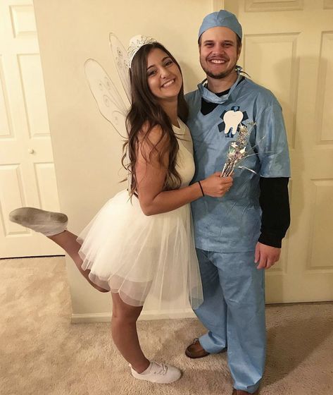 Halloween - Tooth fairy and dentist Dentist Costume, Tooth Fairy Halloween, Tooth Fairy Costumes, Halloween Teeth, Couples Halloween, Costumes Pictures, Fairy Costume, Couple Halloween, Couple Halloween Costumes