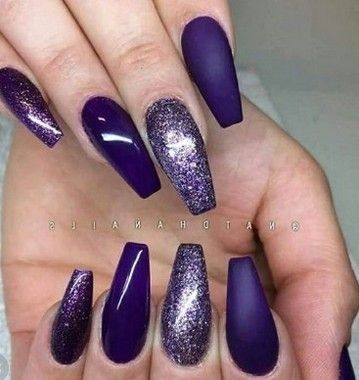 Purplish Blue Nails, Purple And Blue Nails, Acrylic Nails Purple, Fingernails Painted, Long Coffin Nails, Purple Acrylic Nails, Nails Purple, Purple Nail Designs, Weekend Party