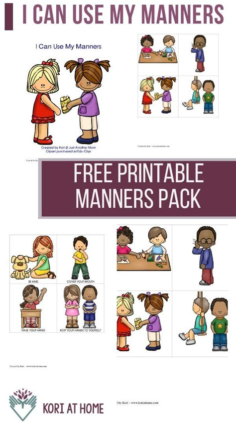 If you are working on manners with your autistic child or your children in general, you will love this free set of manners printable cards! #freeprintables #socialskillsforchildren #socialskillsforautism Good Manners Chart For Preschool, Preschool Manners Theme, Manners For Preschoolers, Manners Worksheet, Preschool Manners, Manners Preschool, Manners Chart, Manners Activities, Teaching Kids Manners