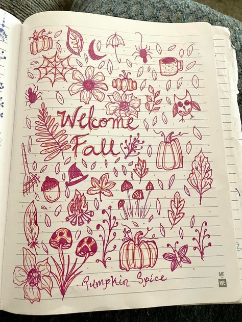 White Board Ideas Drawings Fall, Fall Whiteboard Art Easy, Autumn Theme Drawing, Fall Doodle Ideas, Simple Fall Doodles, Winter Doodles Aesthetic, Fall Drawings Aesthetic Easy, Fall Whiteboard Ideas, Fall Sketchbook Ideas