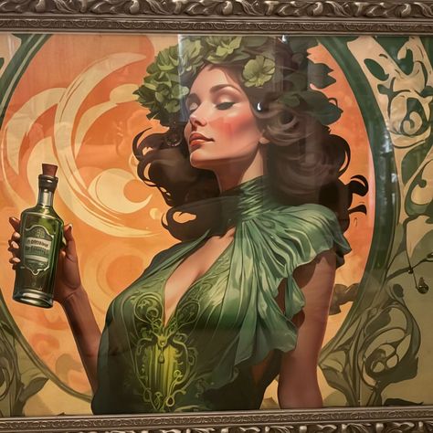 Chasing the green fairy #absinthe Green Fairy Absinthe, Absinthe Fairy, The Green Fairy, Green Fairy, Amazing Artwork, March 21, Absinthe, Cool Artwork, Halloween