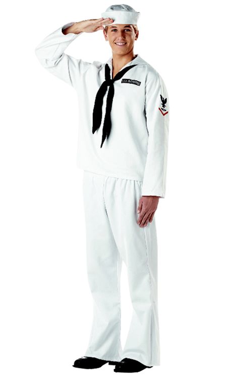 Mens Sailor Costume, Sailor Fancy Dress, Under The Sea Costumes, Sea Costume, Apple Costume, Sailor Costume, Military Costumes, California Costumes, Nautical Outfits