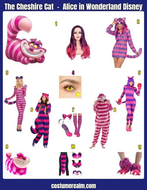 How To Dress Like The Cheshire Cat Guide For Cosplay & Halloween Chester The Cat Costume, Chester Cat Alice In Wonderland Costumes, Chester Cat Costume, Alice In Wonderland Group Costume, Wonderland Group Costume, Alice In Wonderland Costume Ideas, Wonderland Costume Ideas, Cheshire Cat Cosplay, Chester Cat