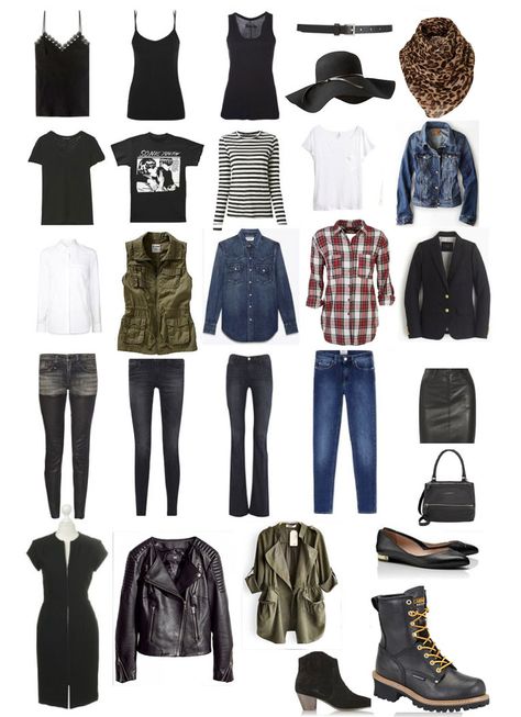 Capsule Wardrobe Tomboy Style, Dark Capsule Wardrobe, Edgy Winter Capsule Wardrobe, Moody Capsule Wardrobe, Edgy Outfits Capsule, Emo Capsule Wardrobe, Rocker Chic Capsule Wardrobe, Capsule Wardrobe Alternative, Edgy Wardrobe Capsule