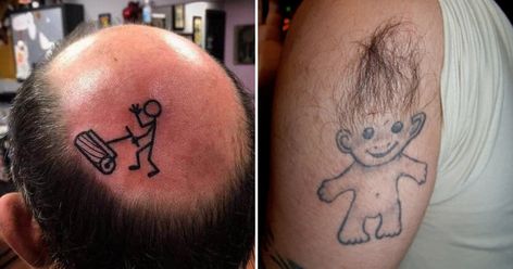 20 Funniest Tattoo Designs That Are Amusingly Creative And Cool Funniest Tattoos, Funny Small Tattoos, New Tattoo Styles, Free Tattoo Designs, Omerta Tattoo, Back Of Shoulder Tattoo, Weird Tattoos, Tattoo Font, Funny Tattoos