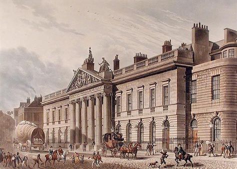 East India House in Leadenhall Street was the London headquarters of the East India Company. Storm And Silence, India House, Mother India, East India Company, Mughal Empire, London Architecture, East Indies, Old London, British Library